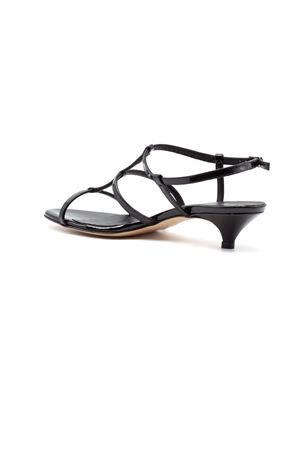 Black Leather Sandals JULIE DEE | ZE206NERO